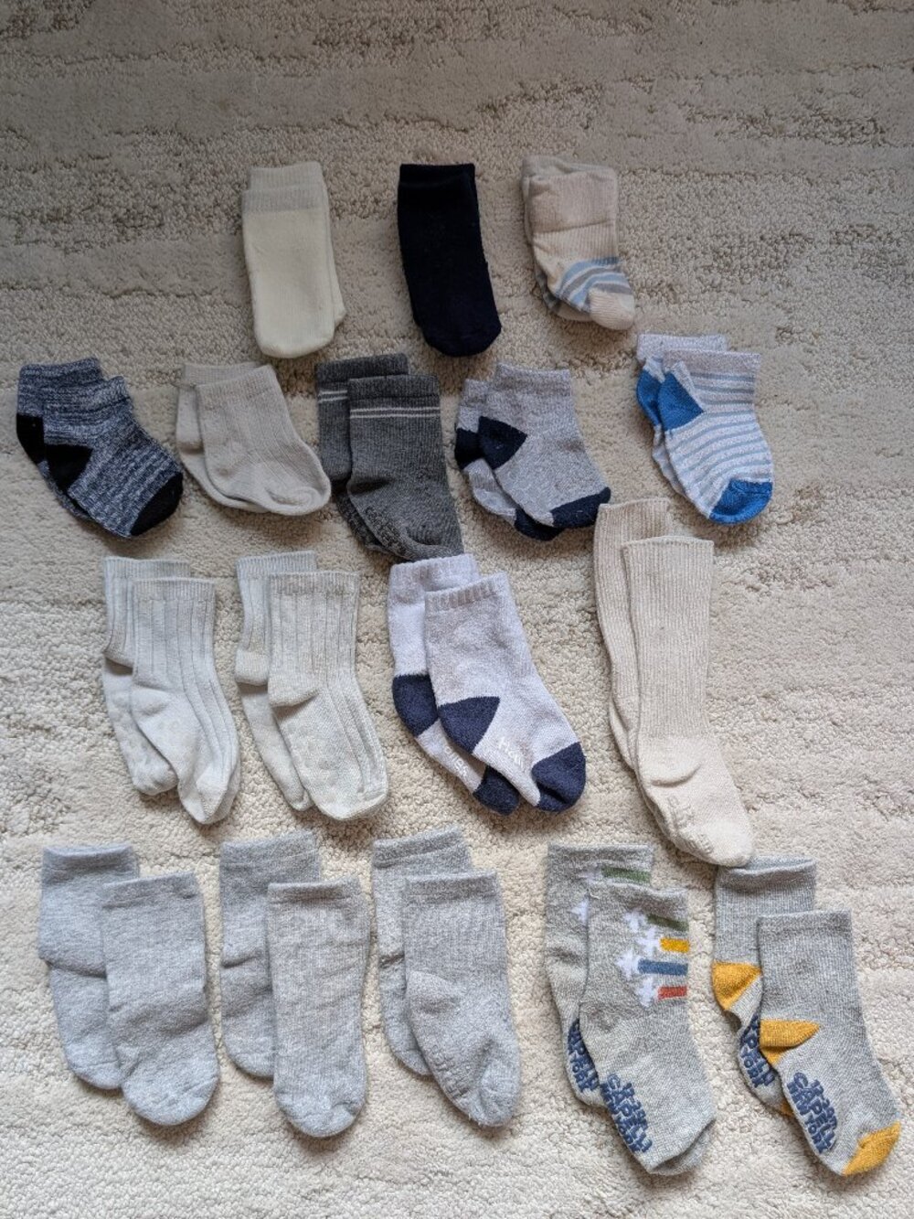 Socks for Baby's First Year - Newborn to 12-24 Month Sizes - 17 Total Pairs
